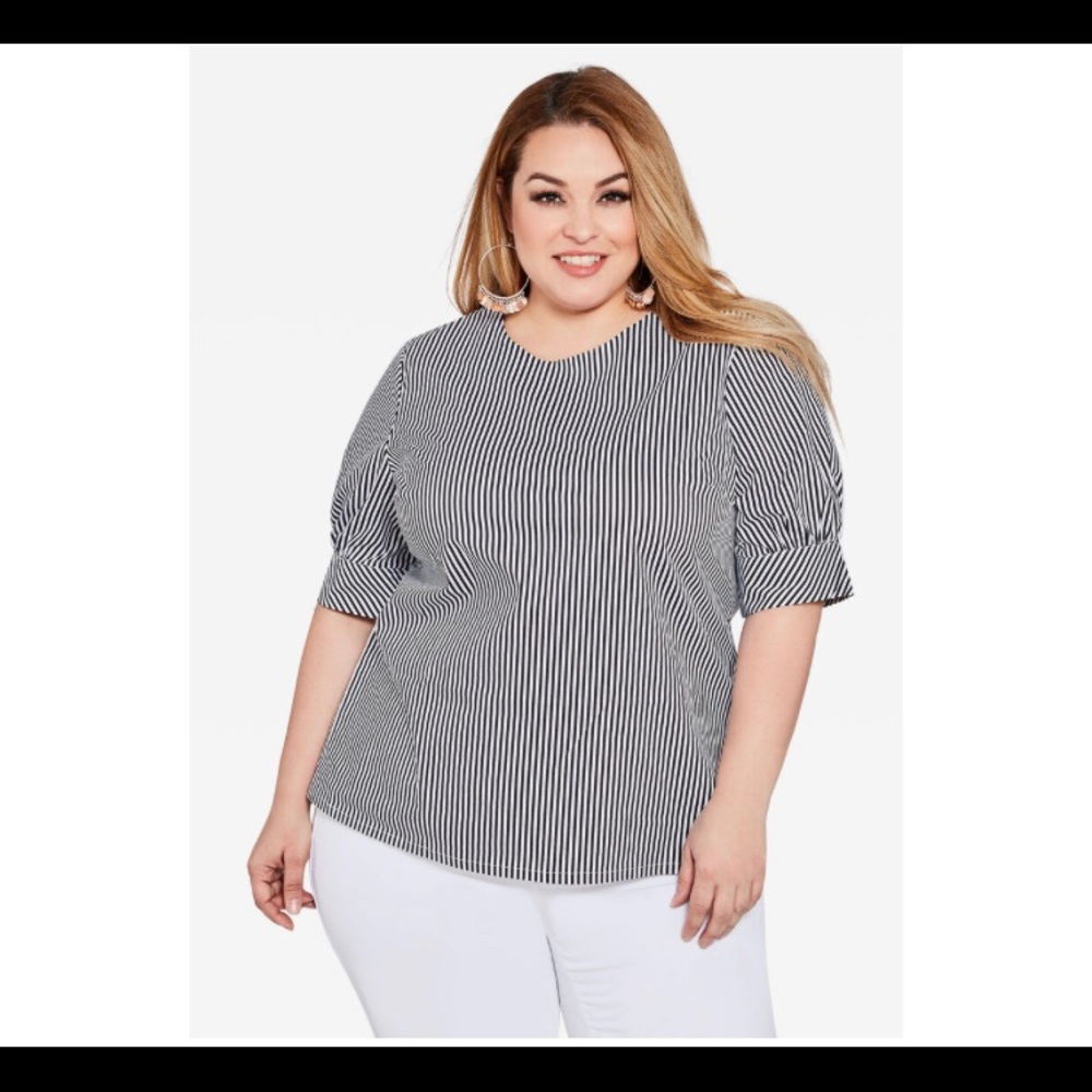 Ashley Stewart Puff Sleeve Top